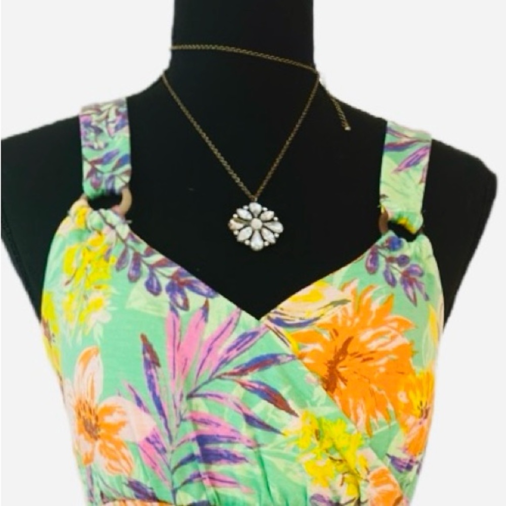 #94 DRESS ~ Women’s Comfy Fit Floral/Tropical Print Hi-Low Dress - Picture 3 of 8